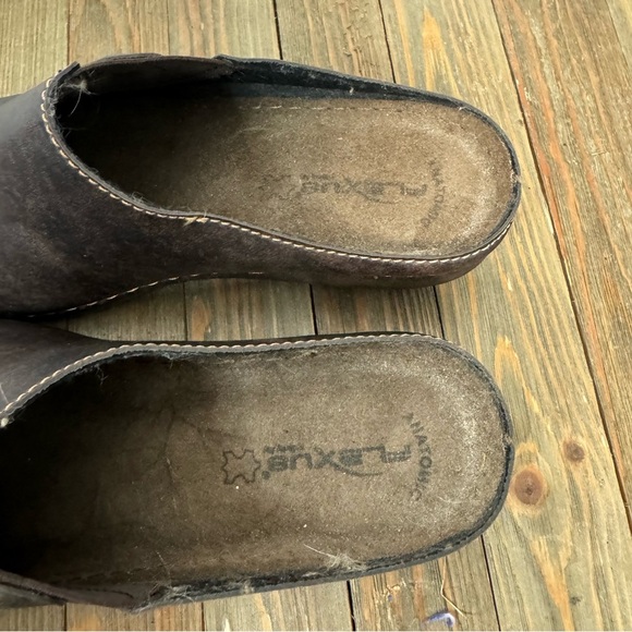 Flexus Clogs Size 38 Brown Anatomic Slip-on Casual Fall Comfort Shoes Women - Picture 6 of 9